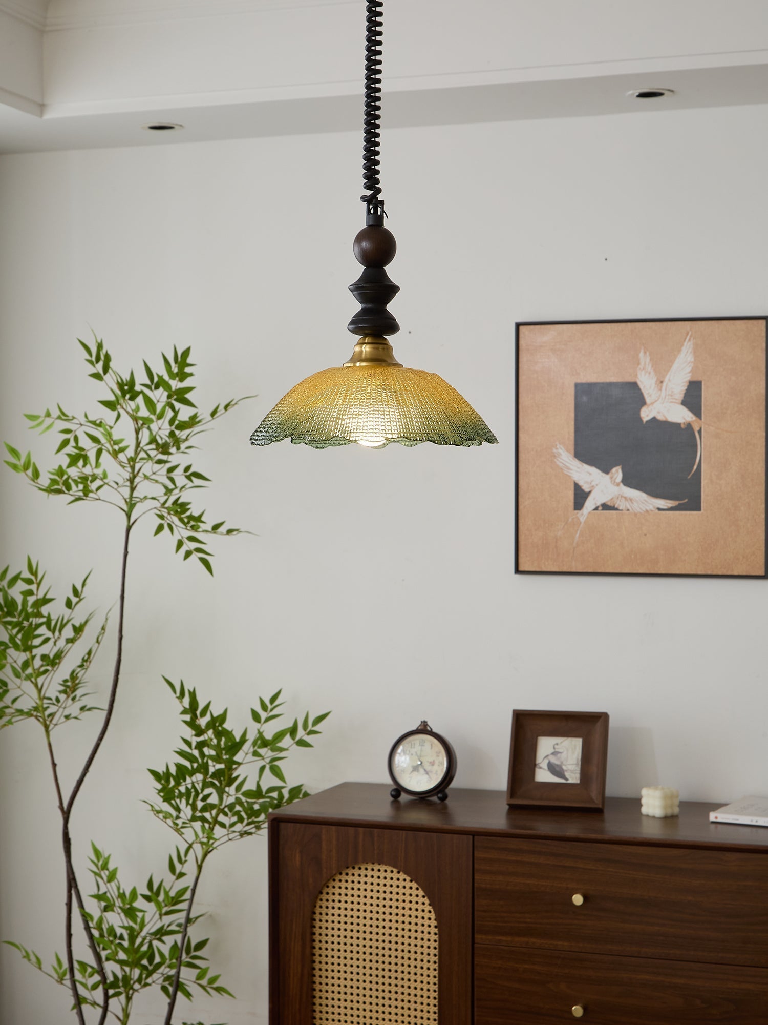 Nydoreth Eleganz Vintage Kunst Holz Pendelleuchte-Letslighting