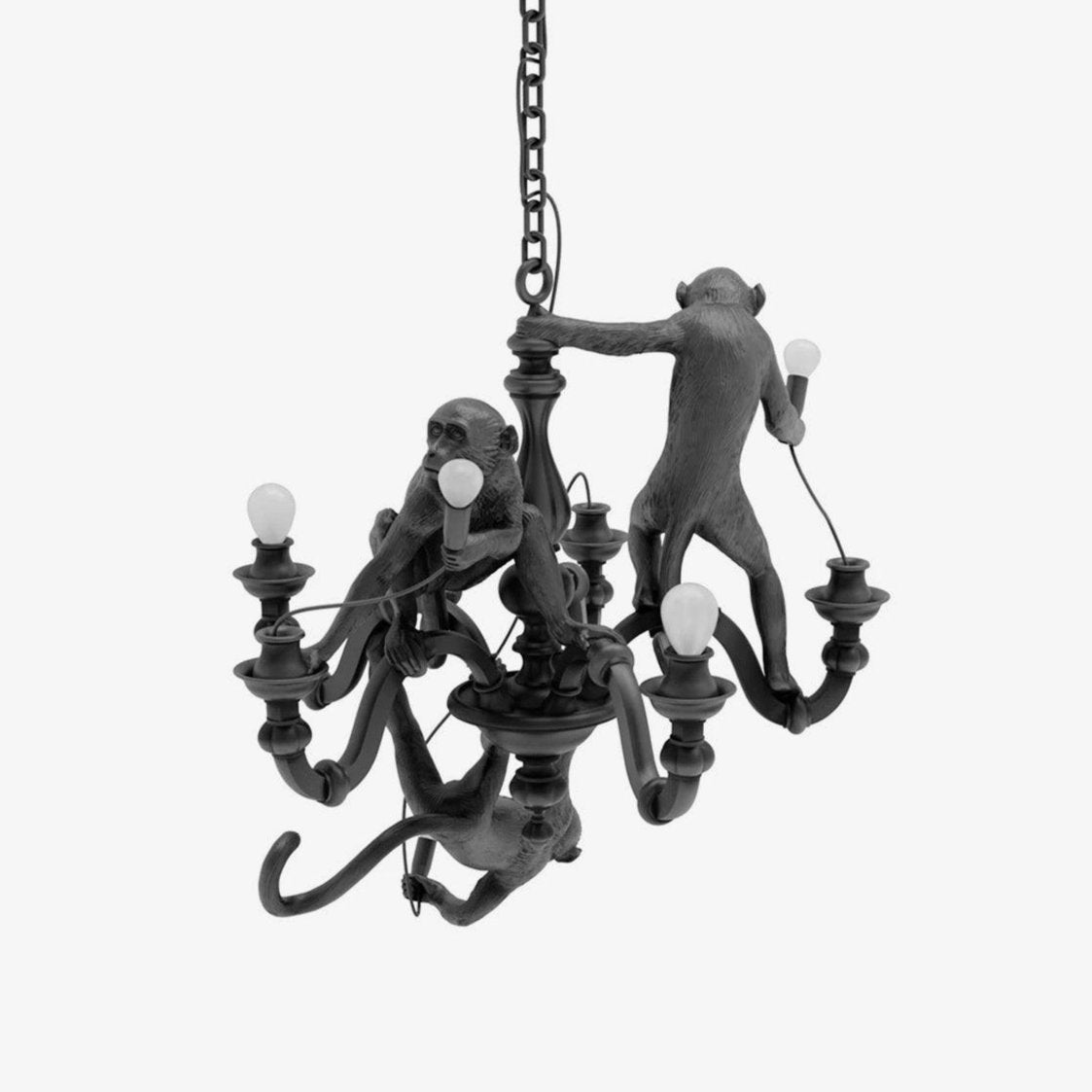 Lustra Kronleuchter Affe Schwarz Verspielt Skulptur-Letslighting