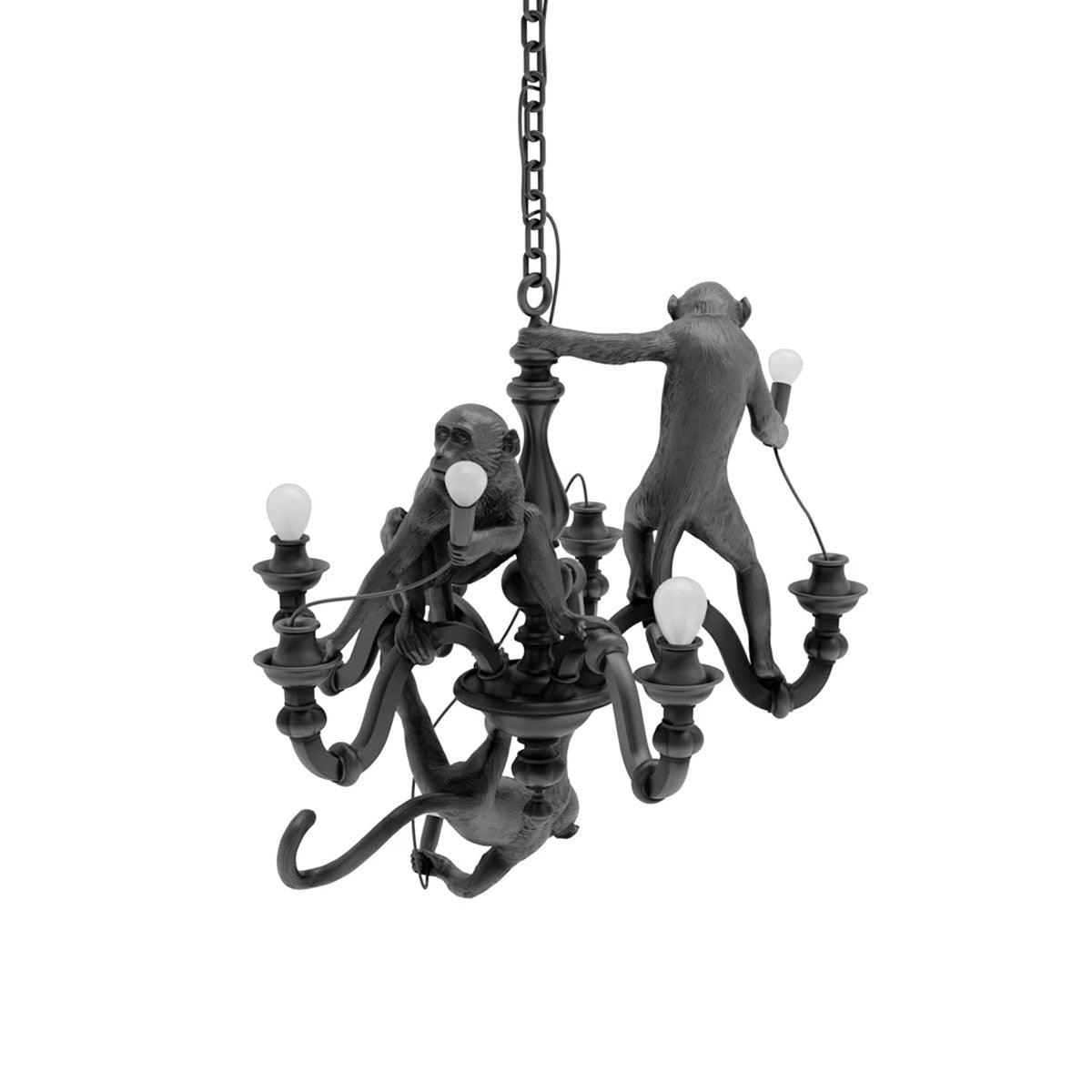 Lustra Kronleuchter Affe Schwarz Verspielt Skulptur-Letslighting