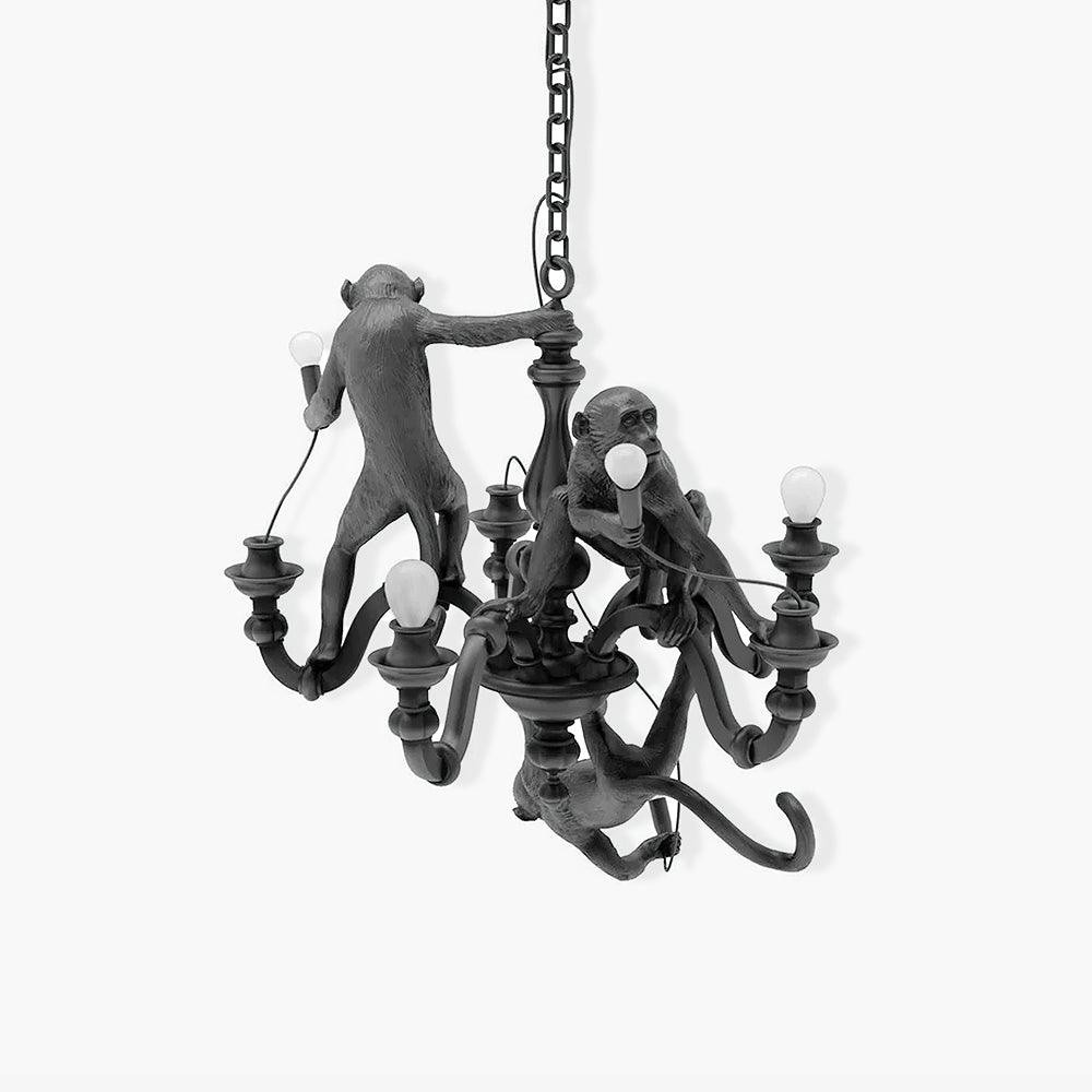 Lustra Kronleuchter Affe Schwarz Verspielt Skulptur-Letslighting