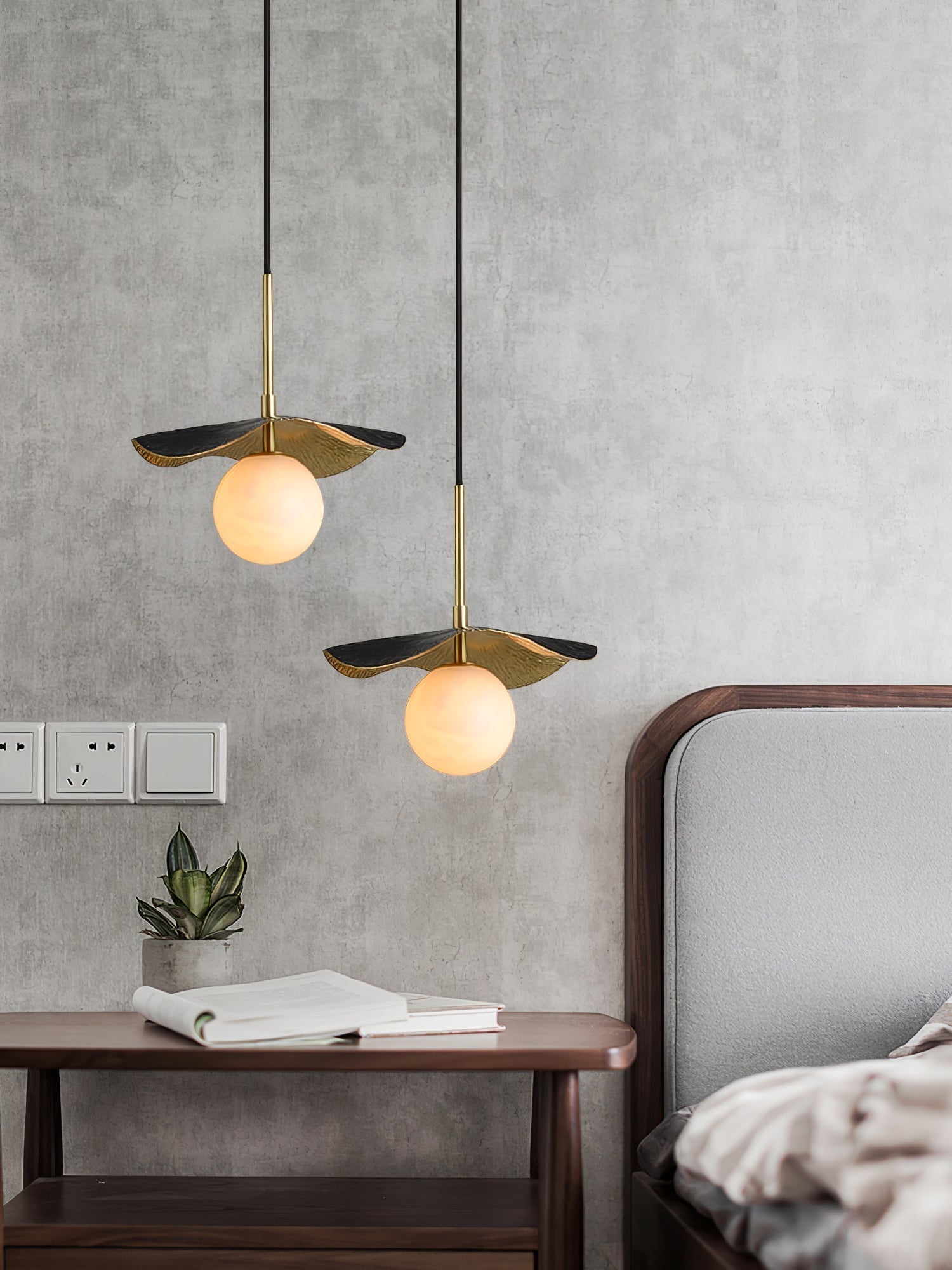 Zaraeen Modern Minimalist Brass Alabaster Pendant Light - Letslighting
