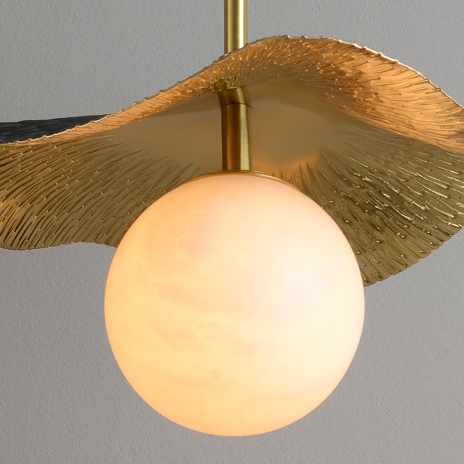 Zaraeen Modern Minimalist Brass Alabaster Pendant Light - Letslighting
