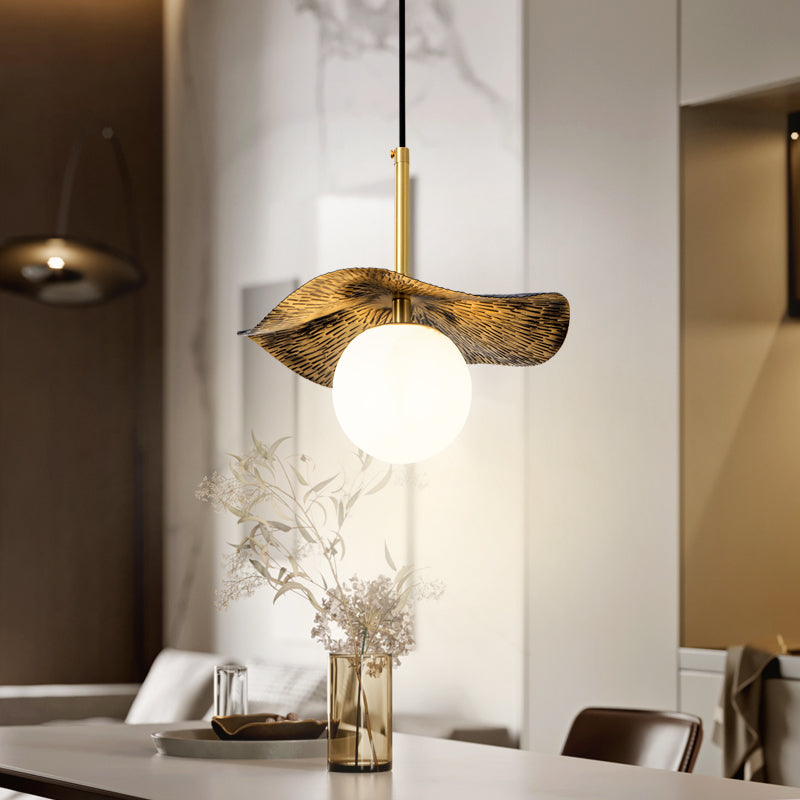 Zaraeen Modern Minimalist Brass Alabaster Pendant Light - Letslighting