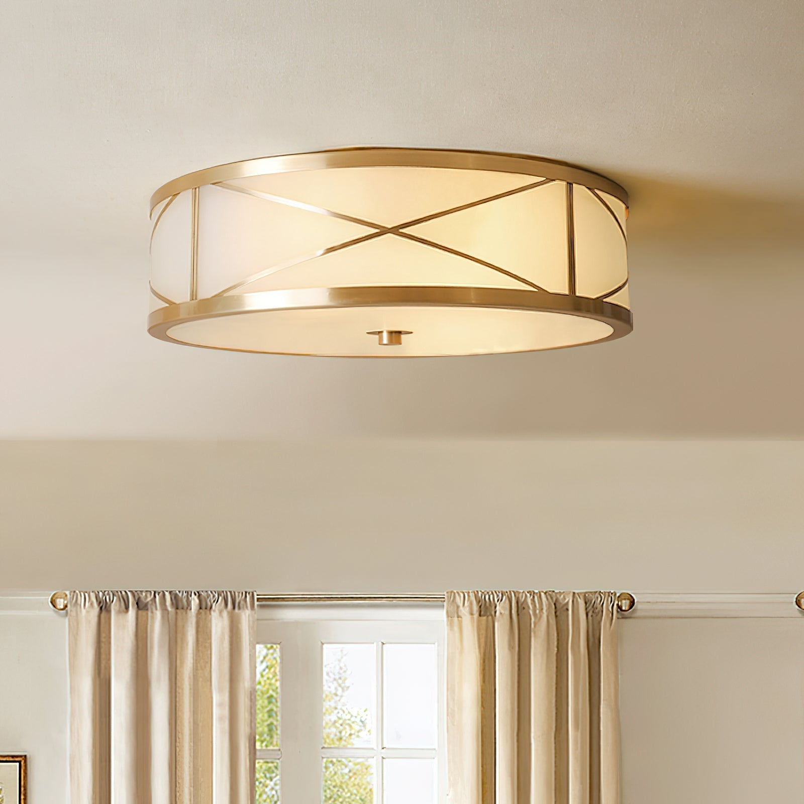 Vovene Moderne Deckenleuchte aus Messing und Glas-Letslighting