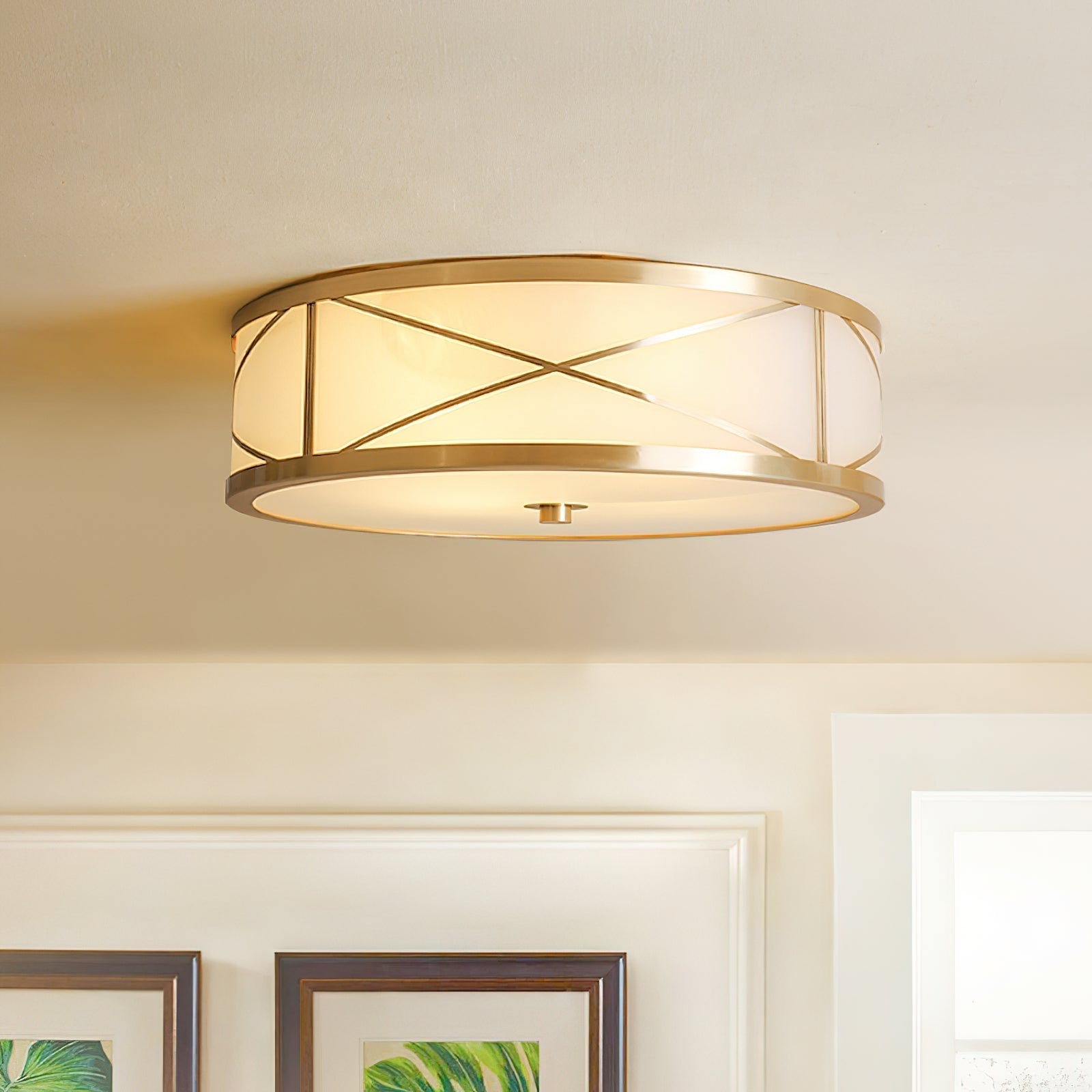 Vovene Moderne Deckenleuchte aus Messing und Glas-Letslighting