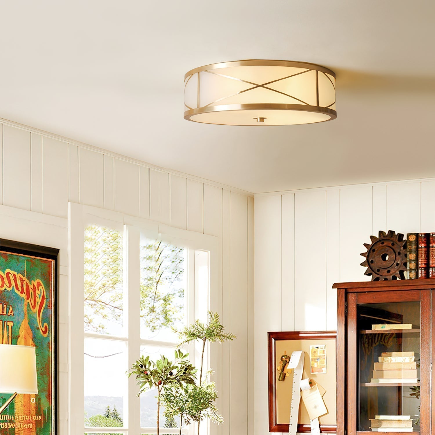 Vovene Moderne Deckenleuchte aus Messing und Glas-Letslighting