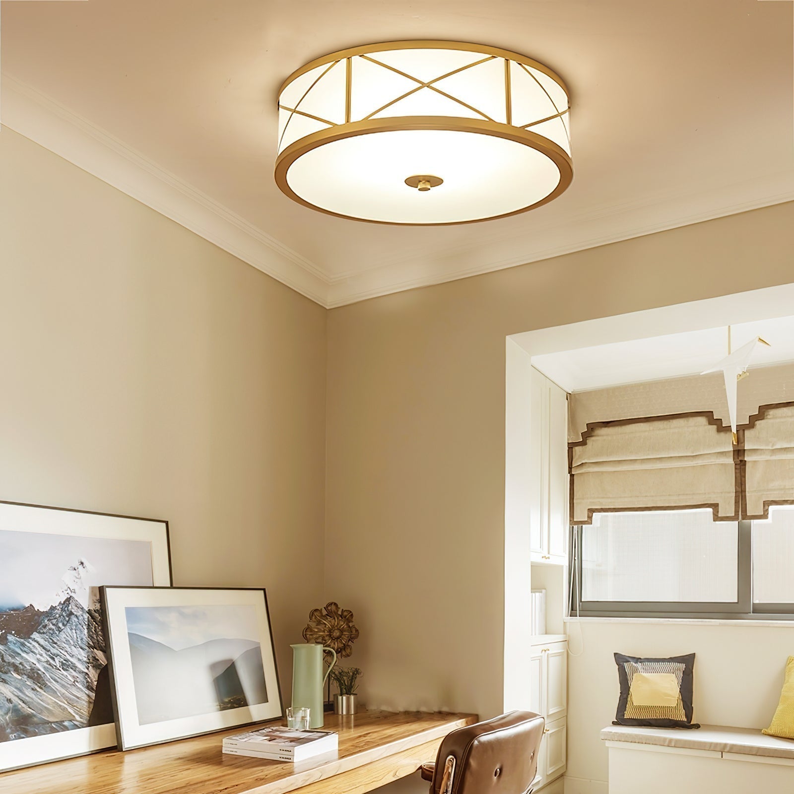 Vovene Moderne Deckenleuchte aus Messing und Glas-Letslighting