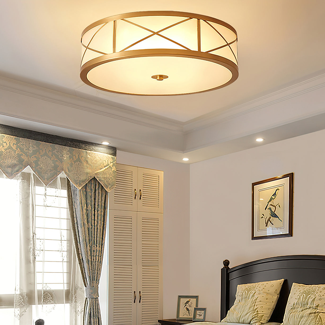 Vovene Moderne Deckenleuchte aus Messing und Glas-Letslighting
