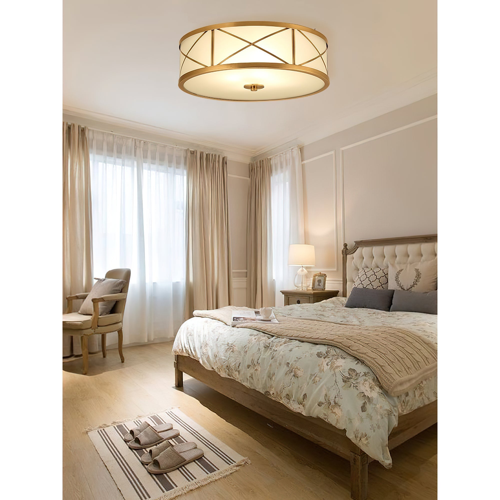 Vovene Moderne Deckenleuchte aus Messing und Glas-Letslighting