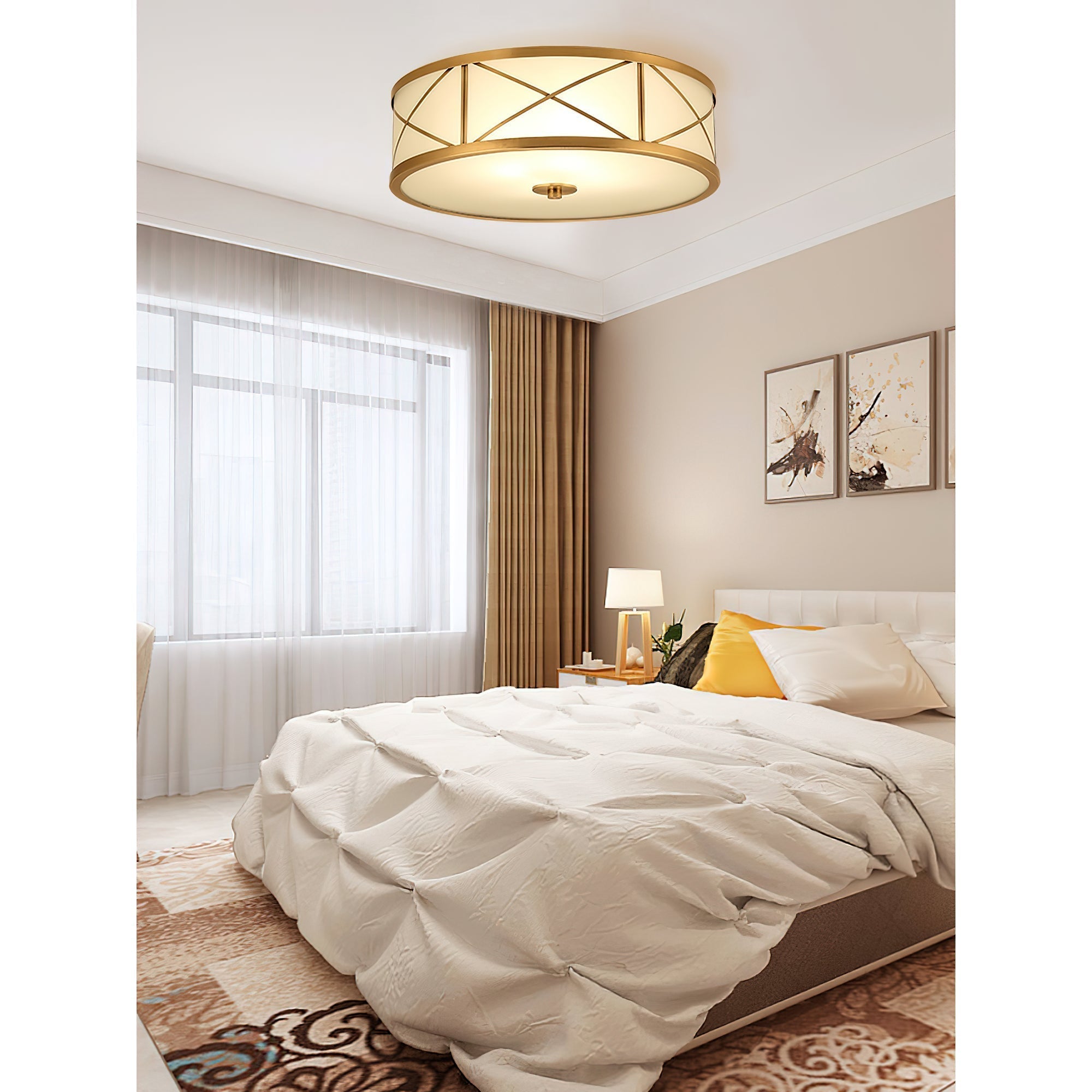 Vovene Moderne Deckenleuchte aus Messing und Glas-Letslighting