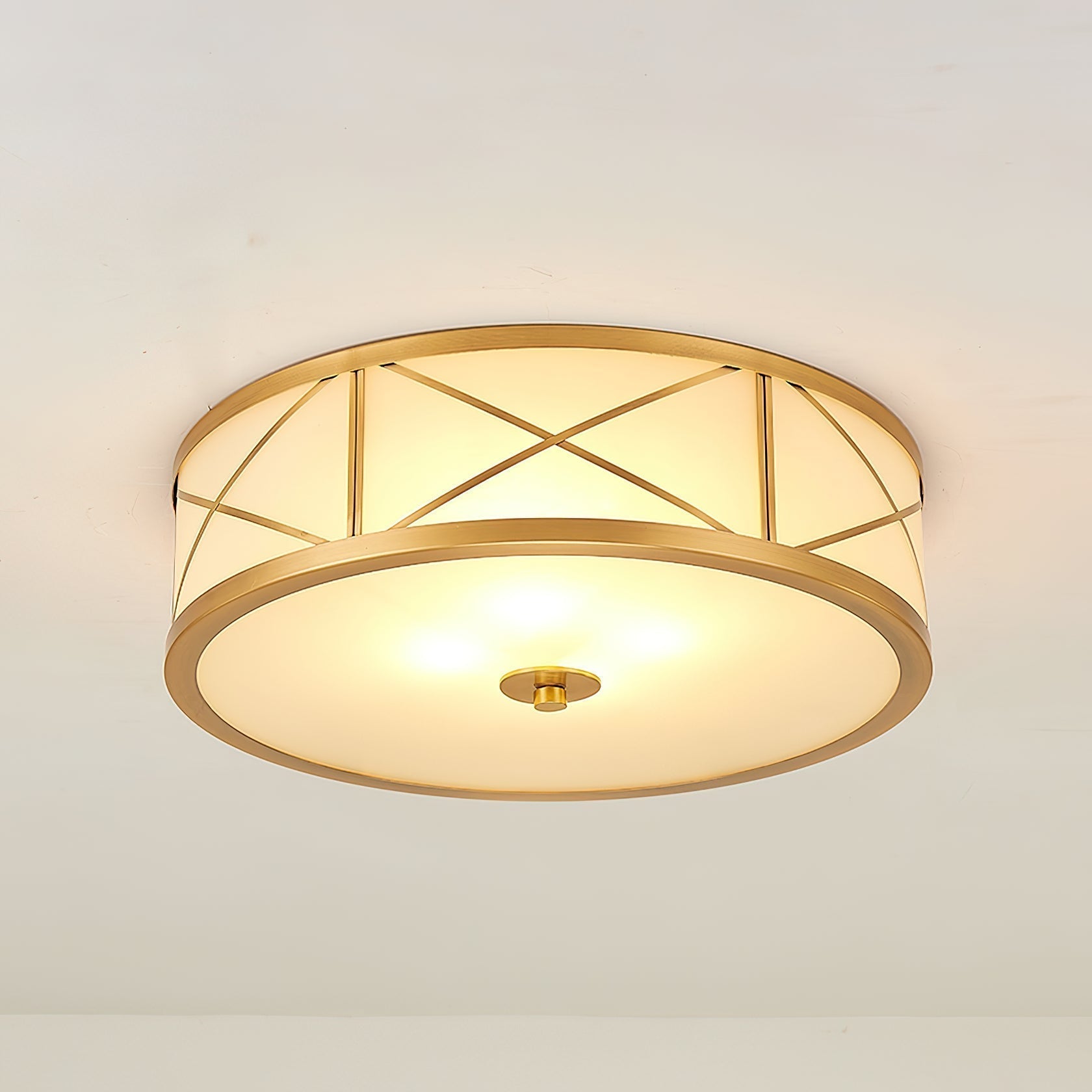 Vovene Moderne Deckenleuchte aus Messing und Glas-Letslighting