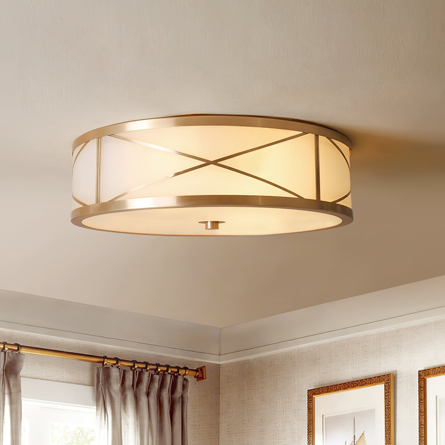 Vovene Moderne Deckenleuchte aus Messing und Glas-Letslighting