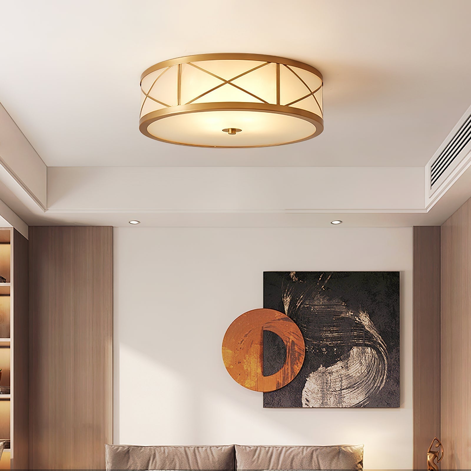 Vovene Moderne Deckenleuchte aus Messing und Glas-Letslighting