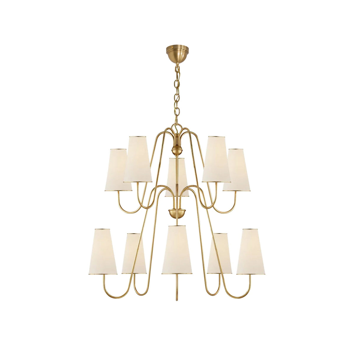 Elirora Eleganter Vintage Messing-Stoff-Kronleuchter-Letslighting