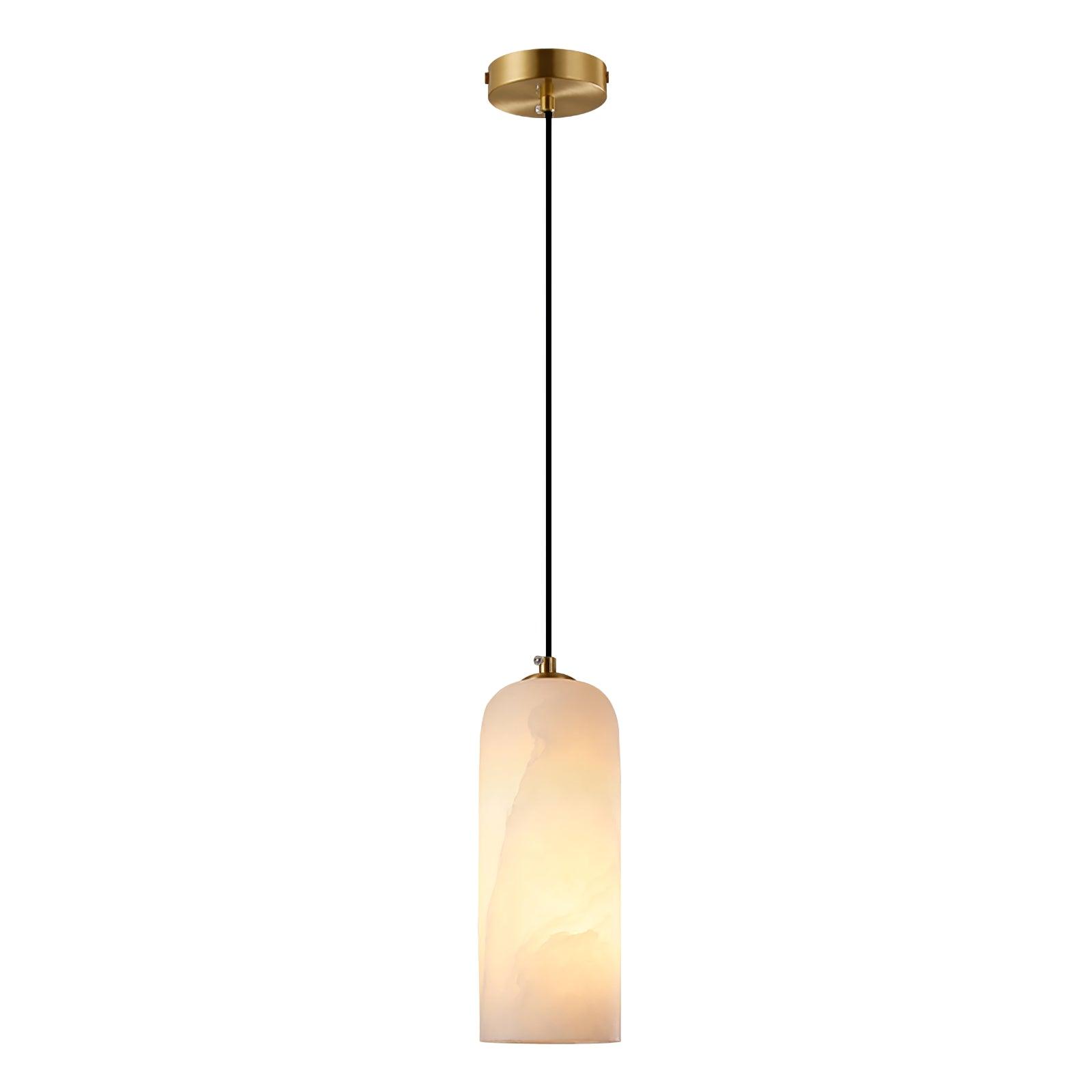 Zashayra Cylindrical Alabaster Pendant Light - Blowlighting