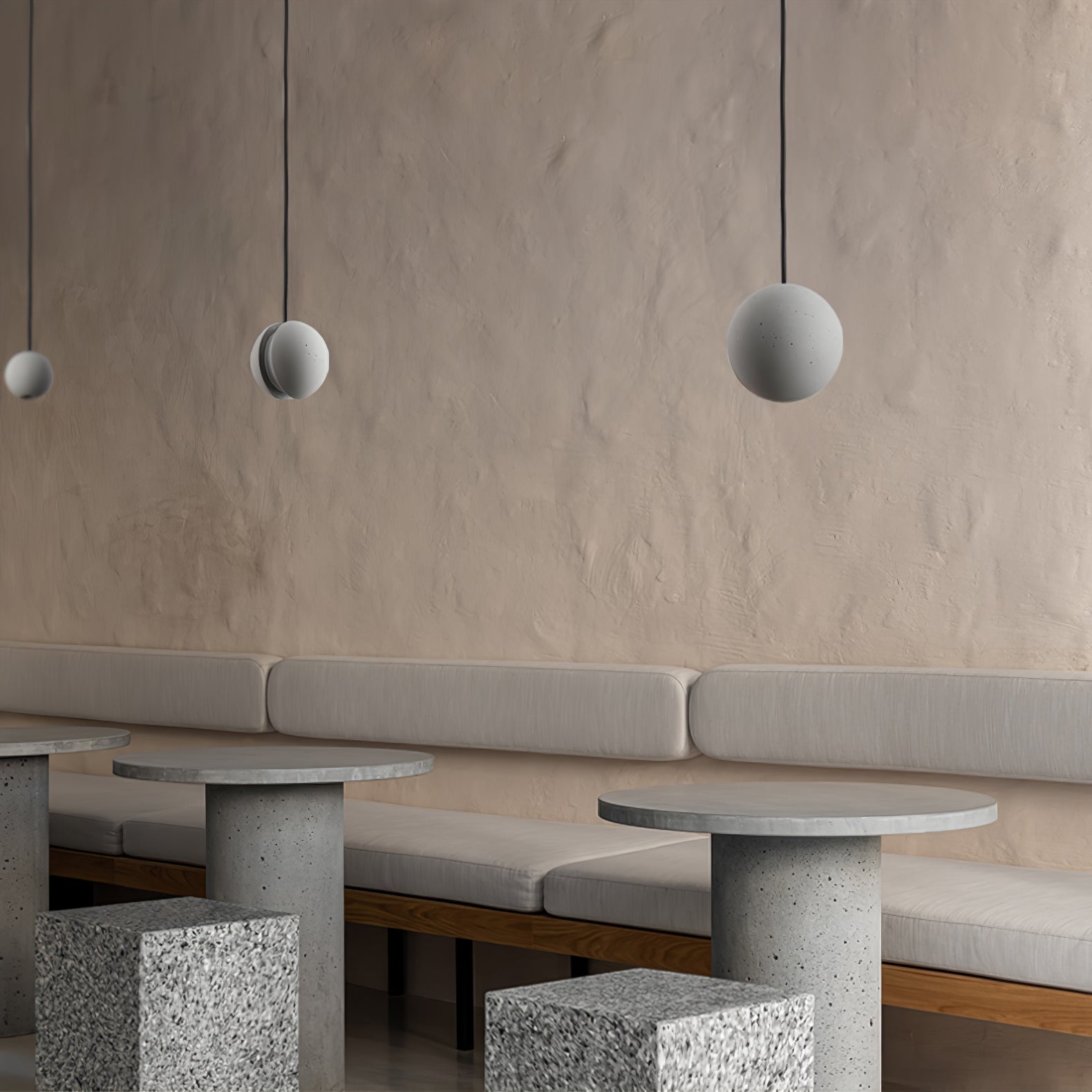 Moon Concrete Pendant Lamp - Blowlighting