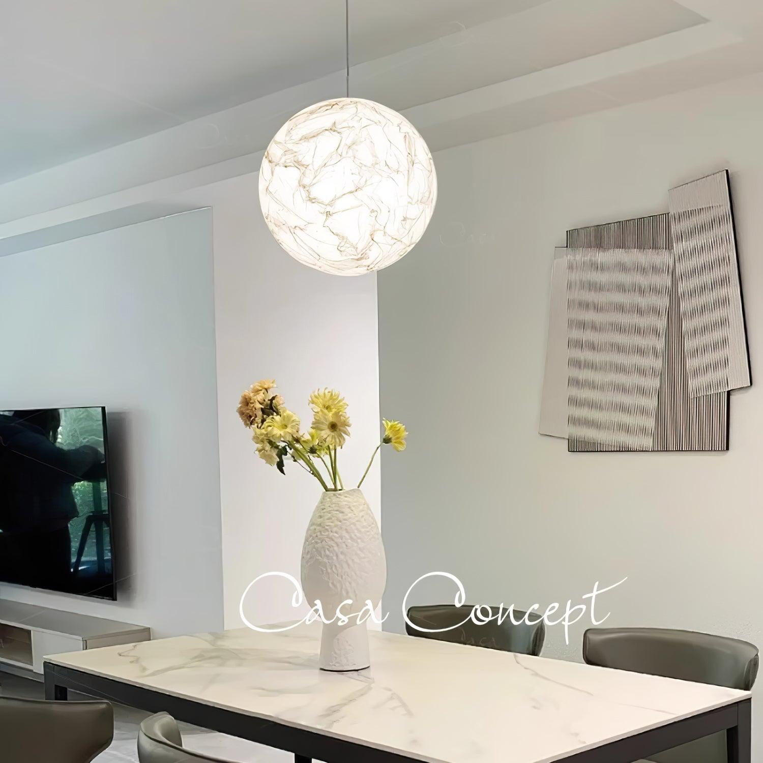 Globe Minimalistische Seiden-Pendelleuchte-Letslighting