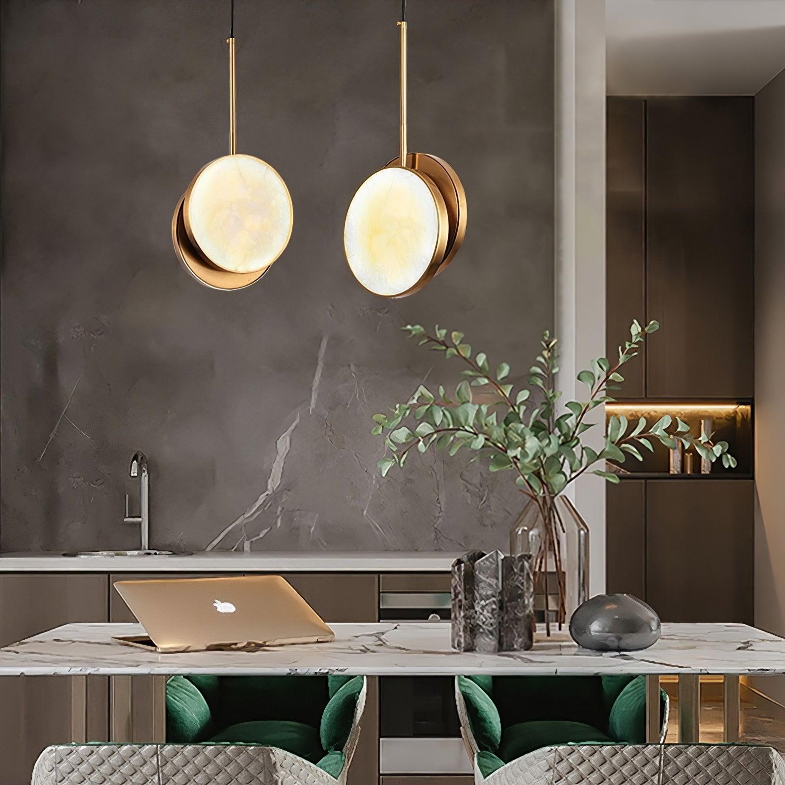 Synoryra Dual Disc Alabaster Pendant Light - Neutralighting