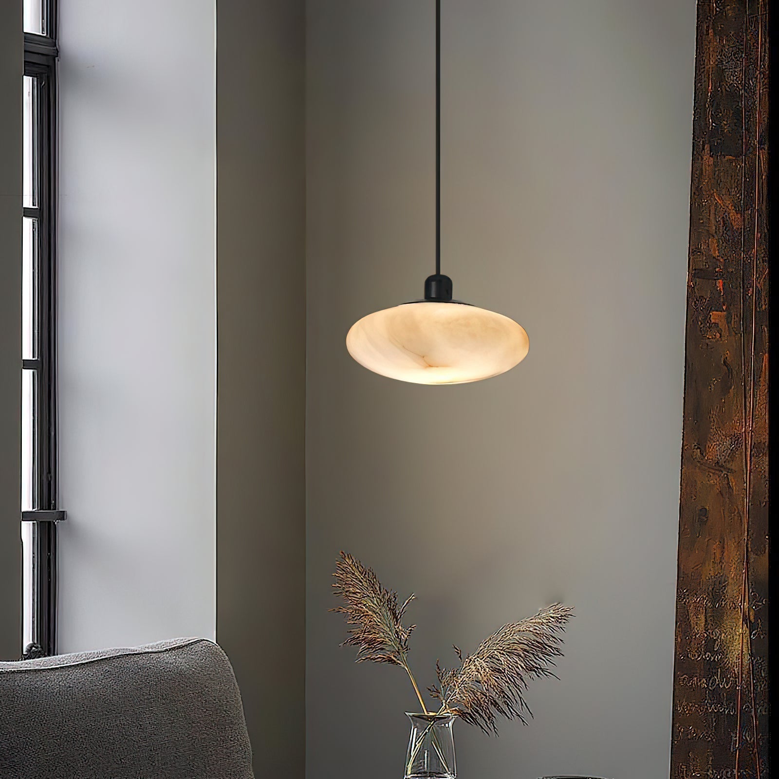 Cuthean Modern Minimalist Brass Alabaster Pendant Lamp - Letslighting