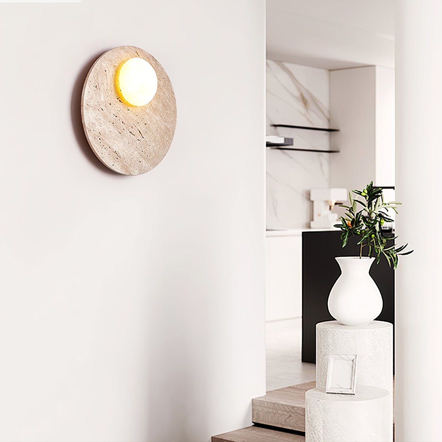 Vizoriel Travertine Wall Light - Neutralighting
