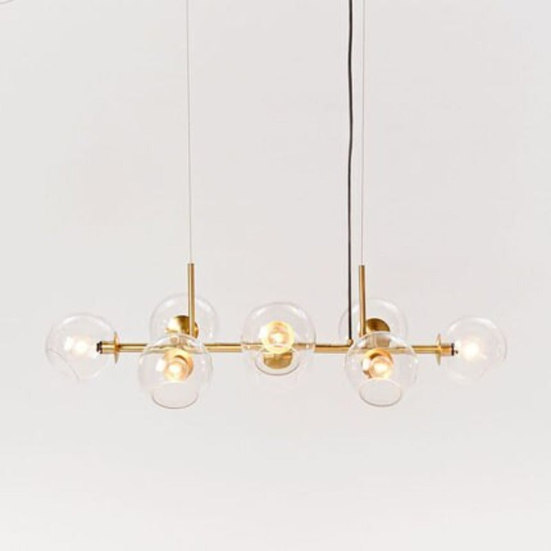 Valentina Modern LED Pendelleuchte Kugel Schwarz/Gold Ess/Wohnzimmer Glas