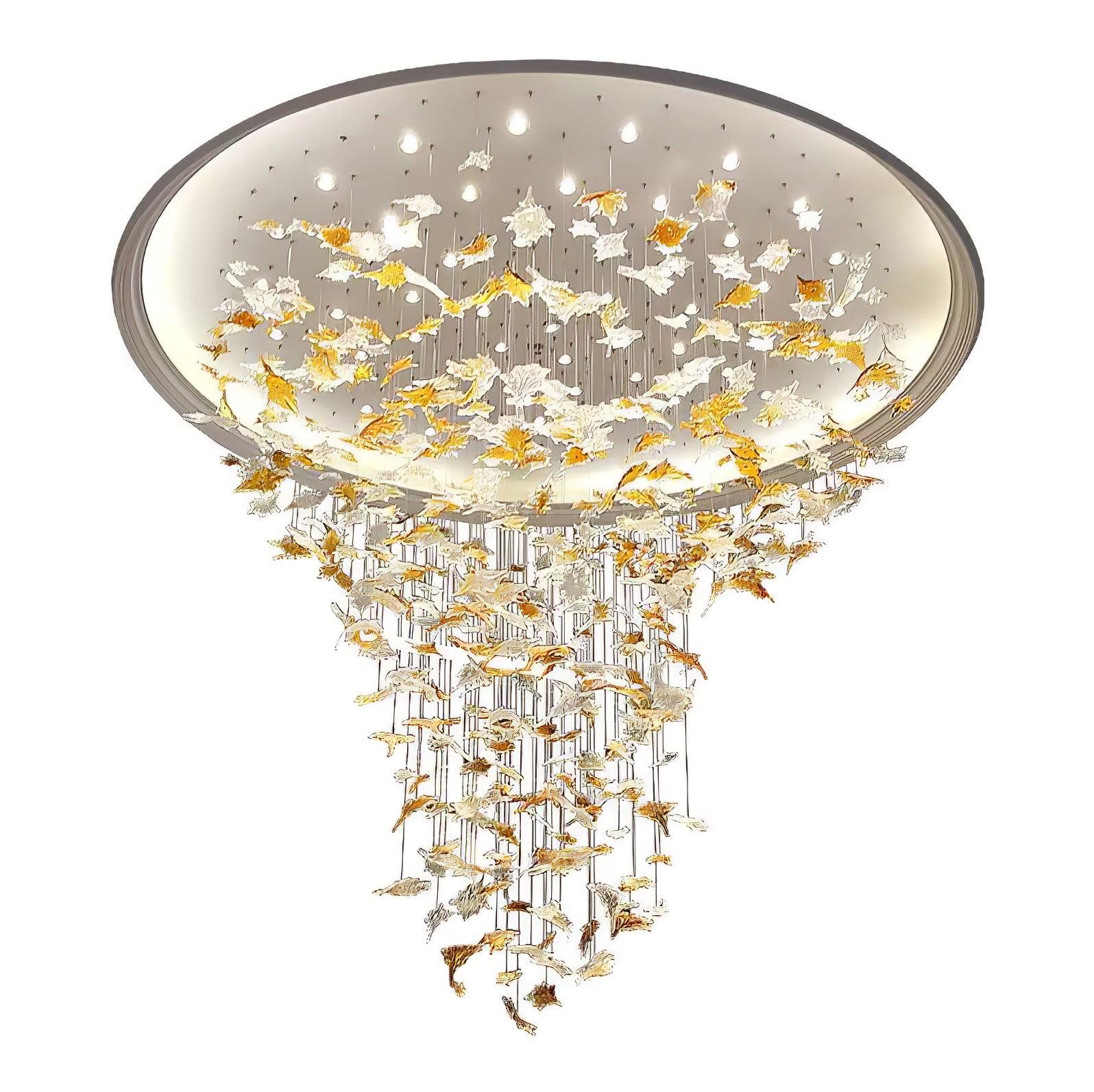 Syraean Mehrfarbiger Ahornblatt-Kristall-Kronleuchter-Letslighting