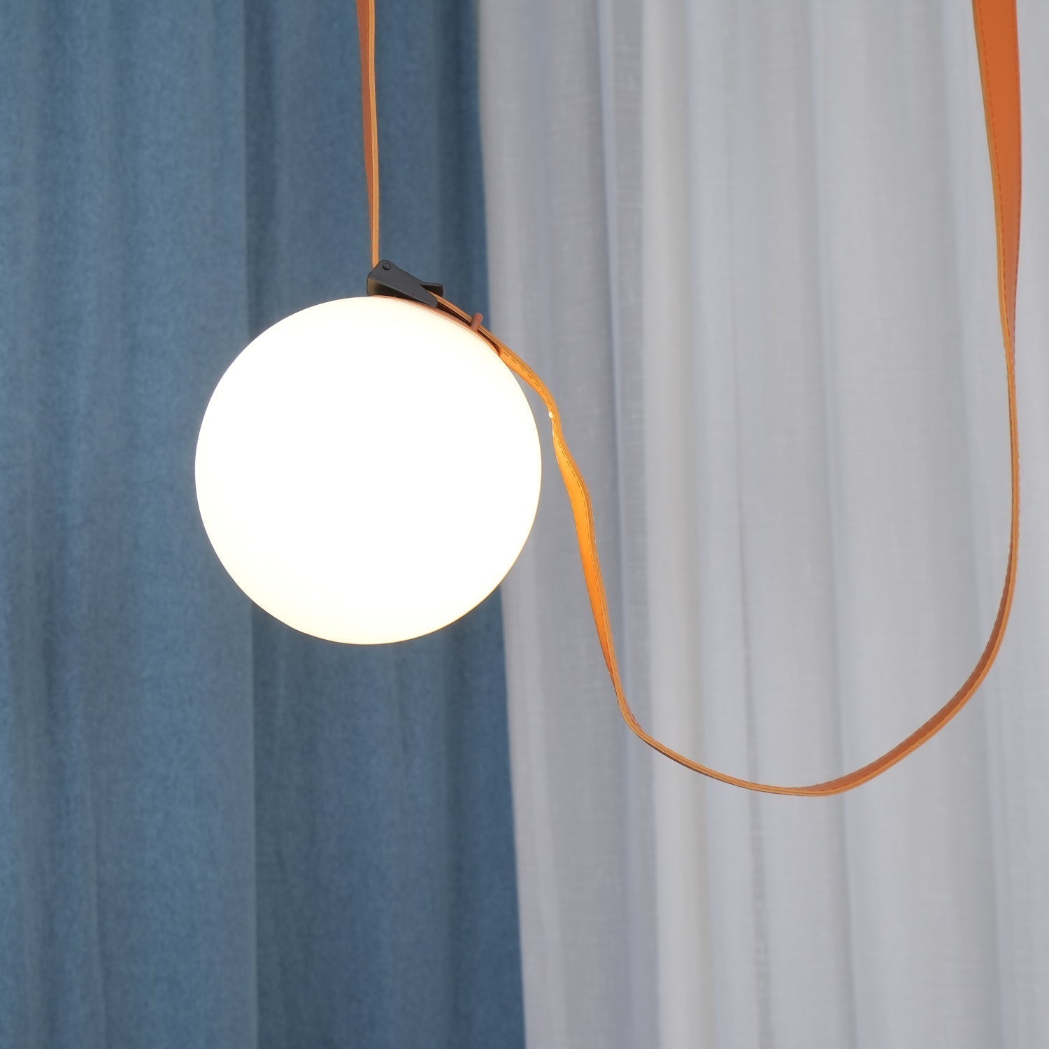 Lustra Pendelleuchte Lederriemen Glas-Letslighting