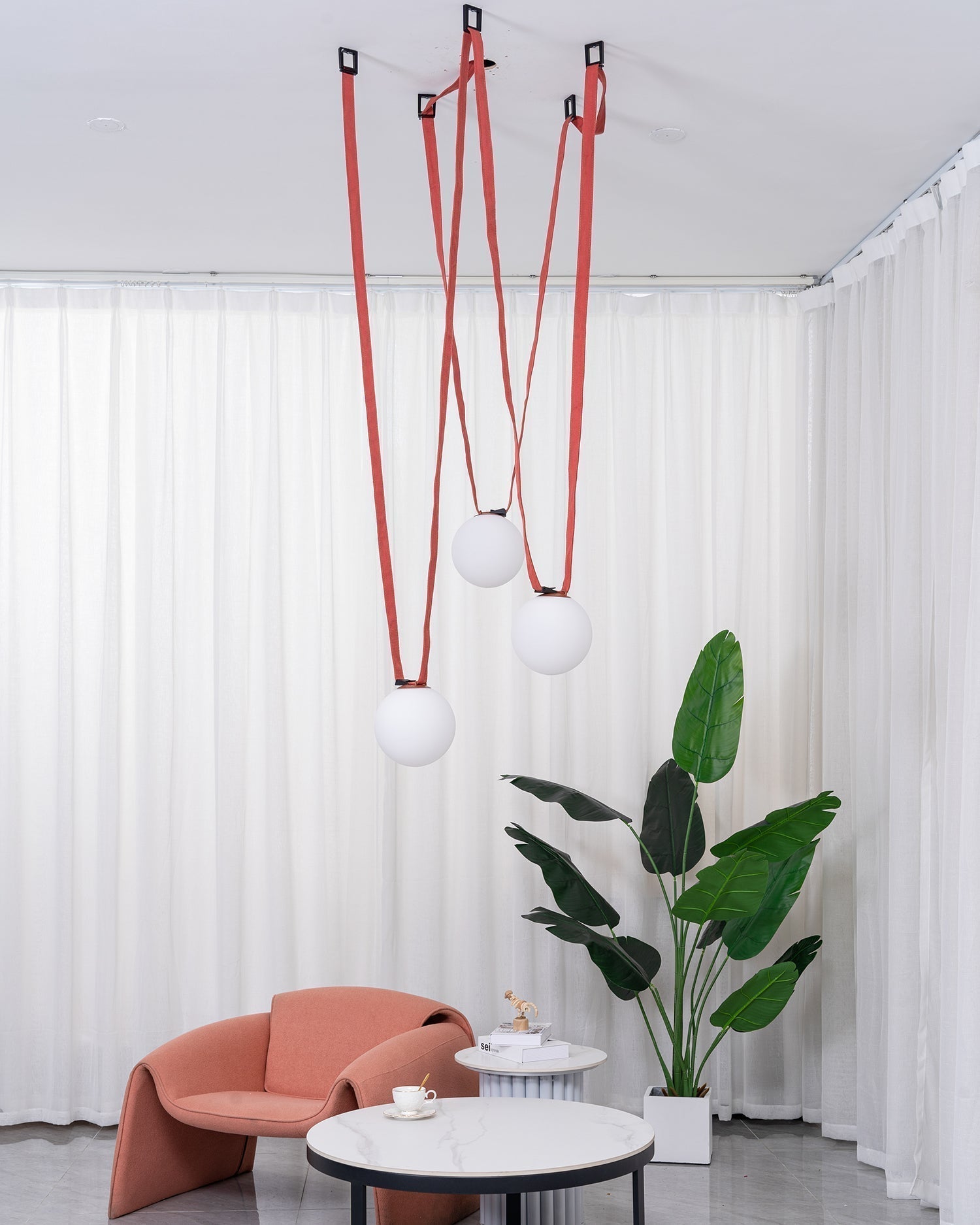 Lustra Pendelleuchte Lederriemen Glas-Letslighting