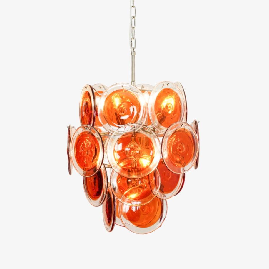 Aurora Chandelier Murano Orange Glass - Blowlighting