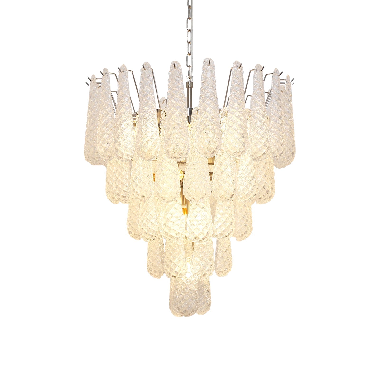 Aurora Chandelier Clear Murano Glass Dewdrop Layered - Neutralighting