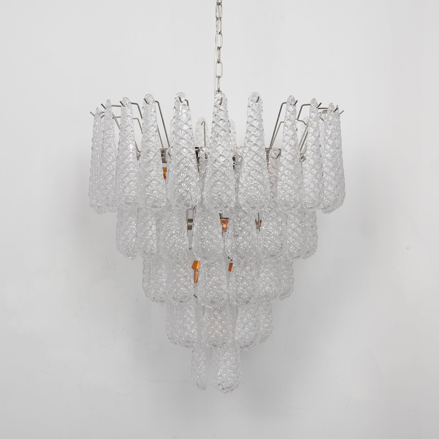 Aurora Chandelier Clear Droplets Murano Glass Waterfall Diamond - Neutralighting