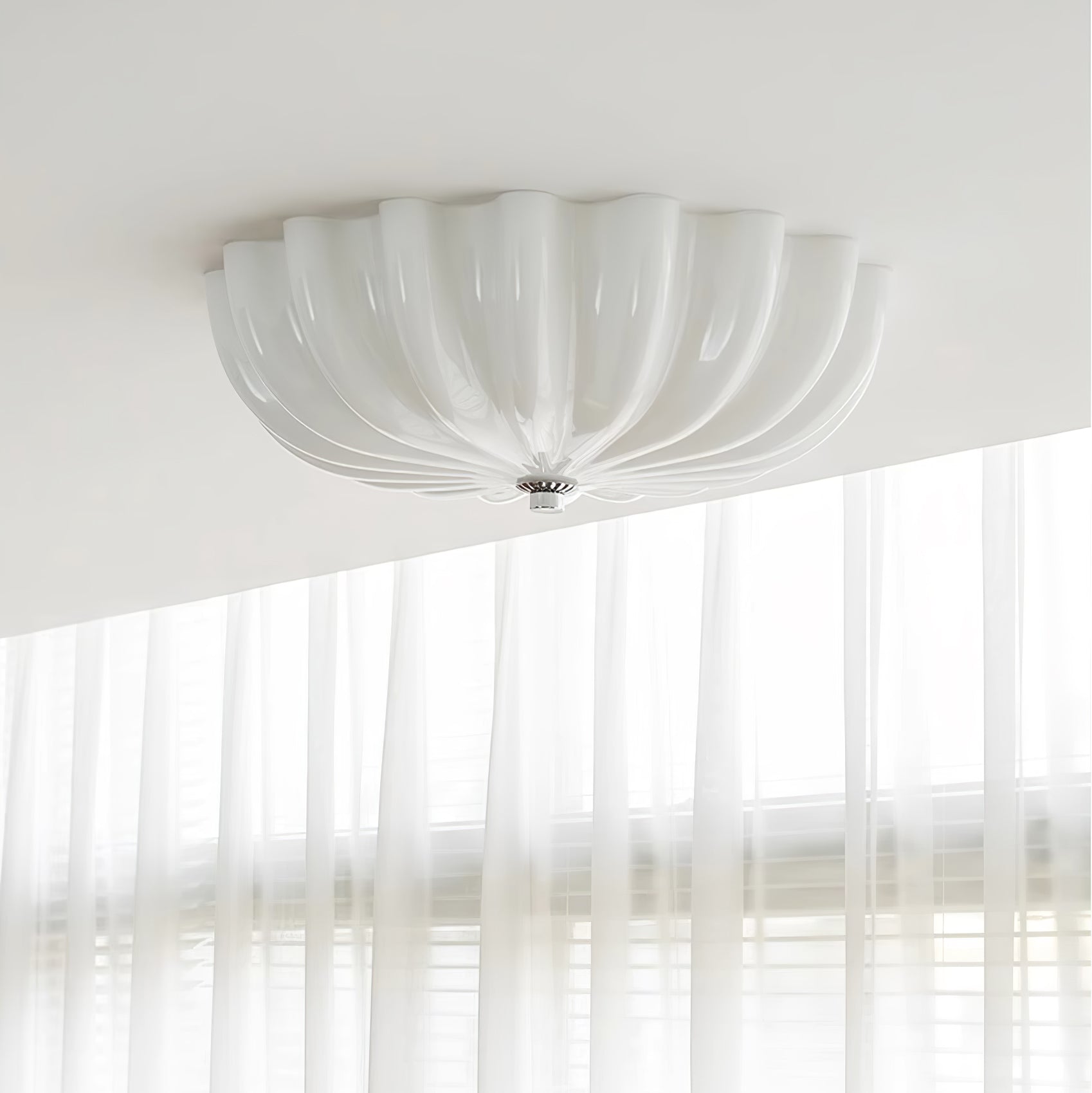 Aurora Ceiling Lamp Murano Blown Glass Shell Inspired - Blowlighting
