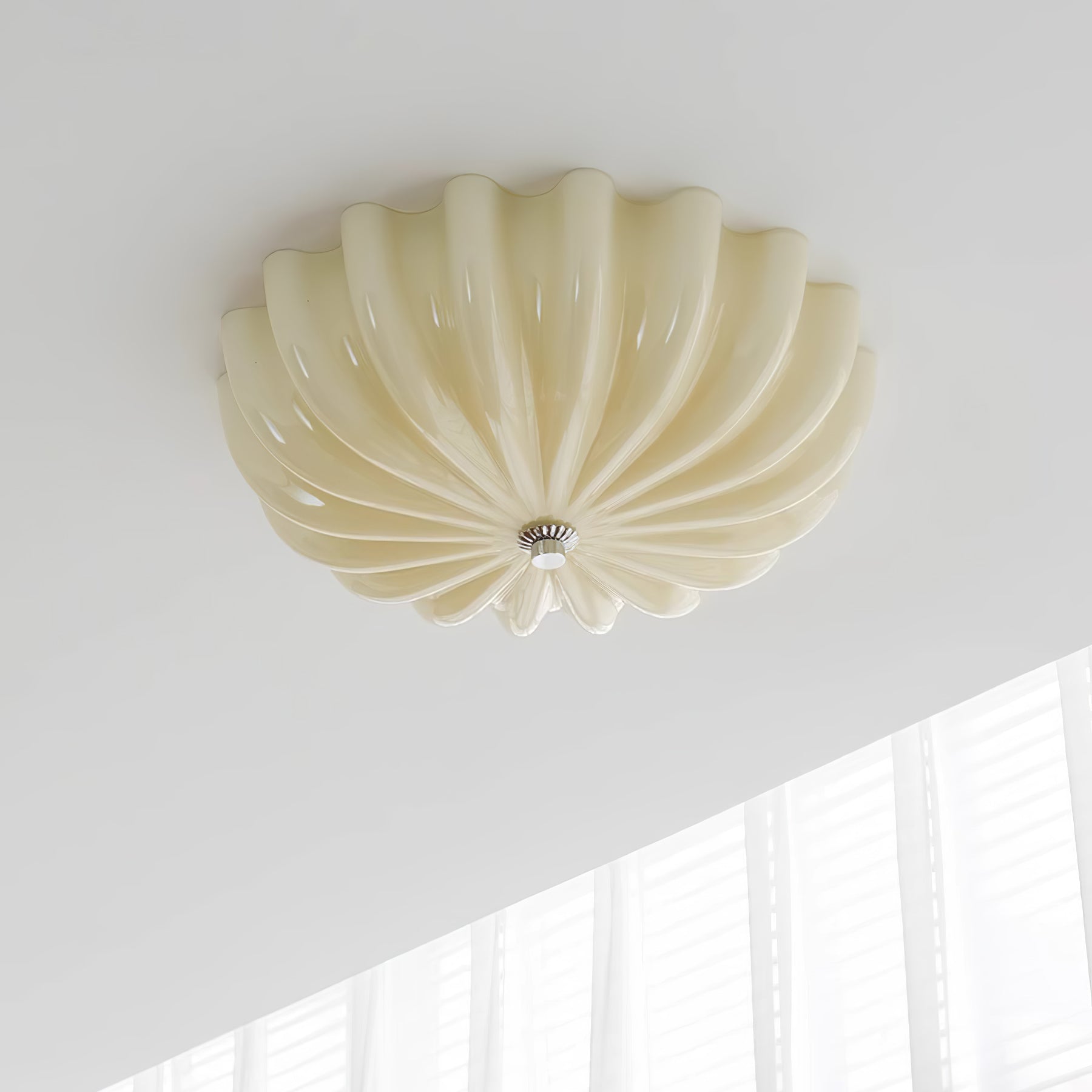 Aurora Ceiling Lamp Murano Blown Glass Shell Inspired - Blowlighting