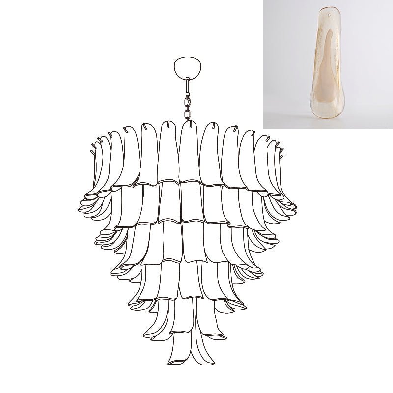 Aurora Chandelier Murano Glass Petals Vintage - Blowlighting