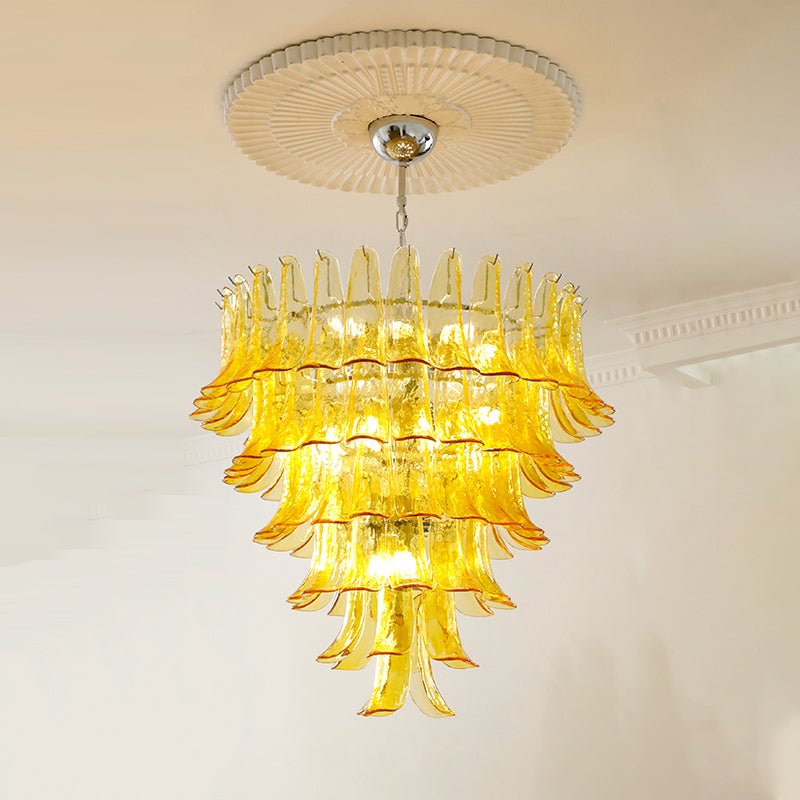 Aurora Chandelier Murano Glass Petals Vintage - Blowlighting