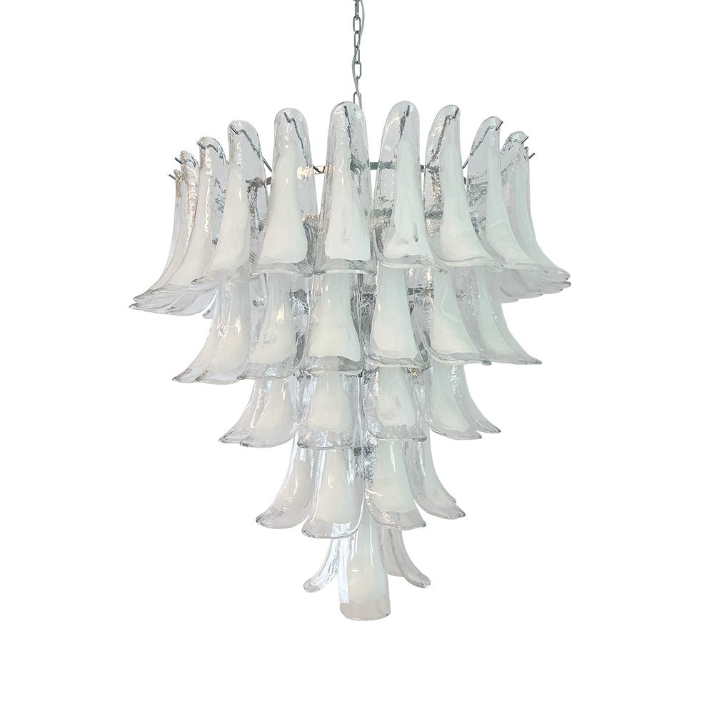 Aurora Chandelier Clear Murano Glass Petal Vintage - Blowlighting