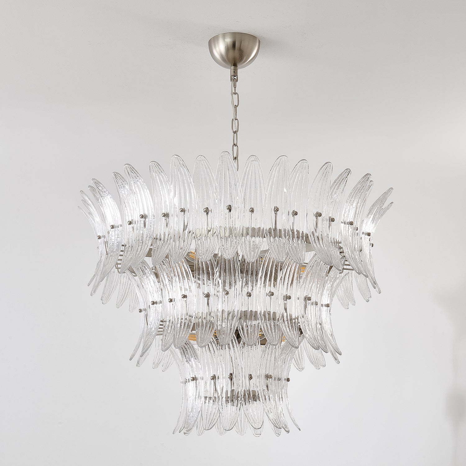 Aurora Chandelier Murano Glass Palmette Leaf Tiered - Blowlighting