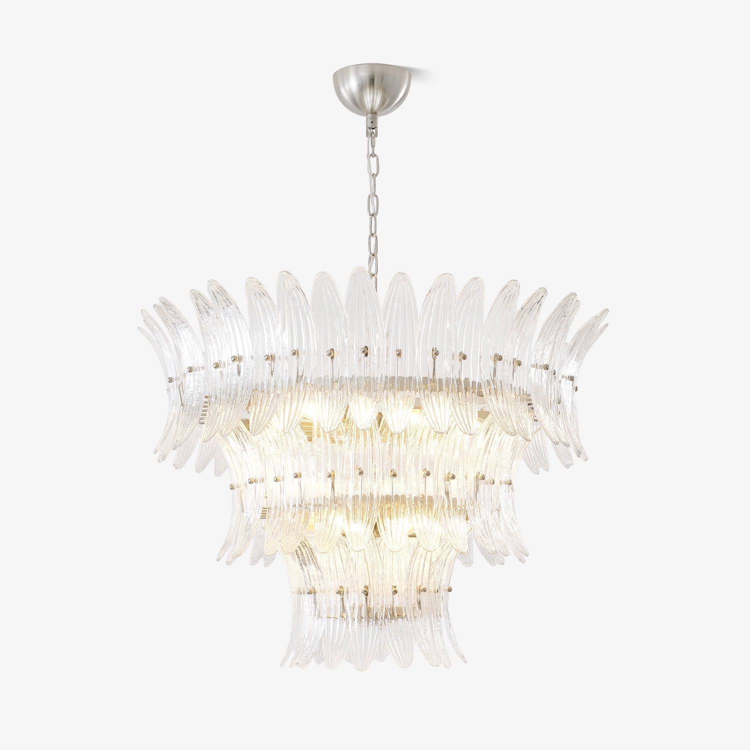 Aurora Chandelier Murano Glass Palmette Leaf Tiered - Blowlighting