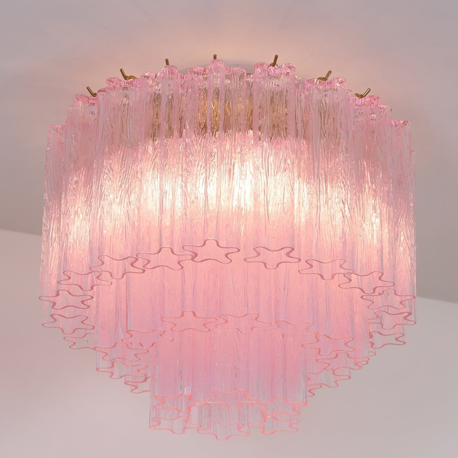 Aurora Ceiling Lamp Murano Pink Glass Vintage - Blowlighting