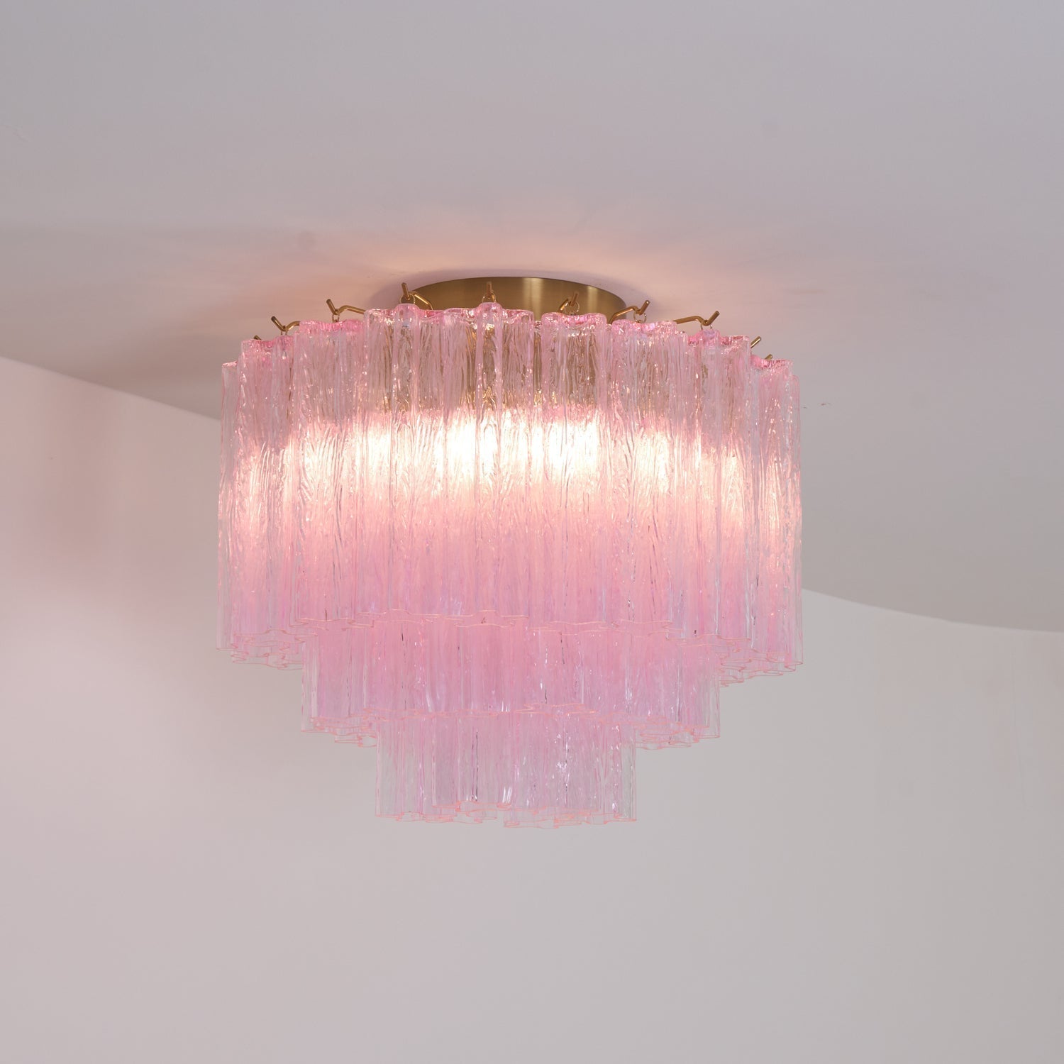 Aurora Ceiling Lamp Murano Pink Glass Vintage - Blowlighting