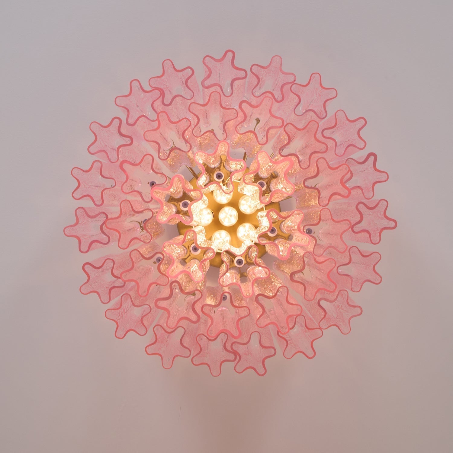 Aurora Ceiling Lamp Murano Pink Glass Vintage - Blowlighting