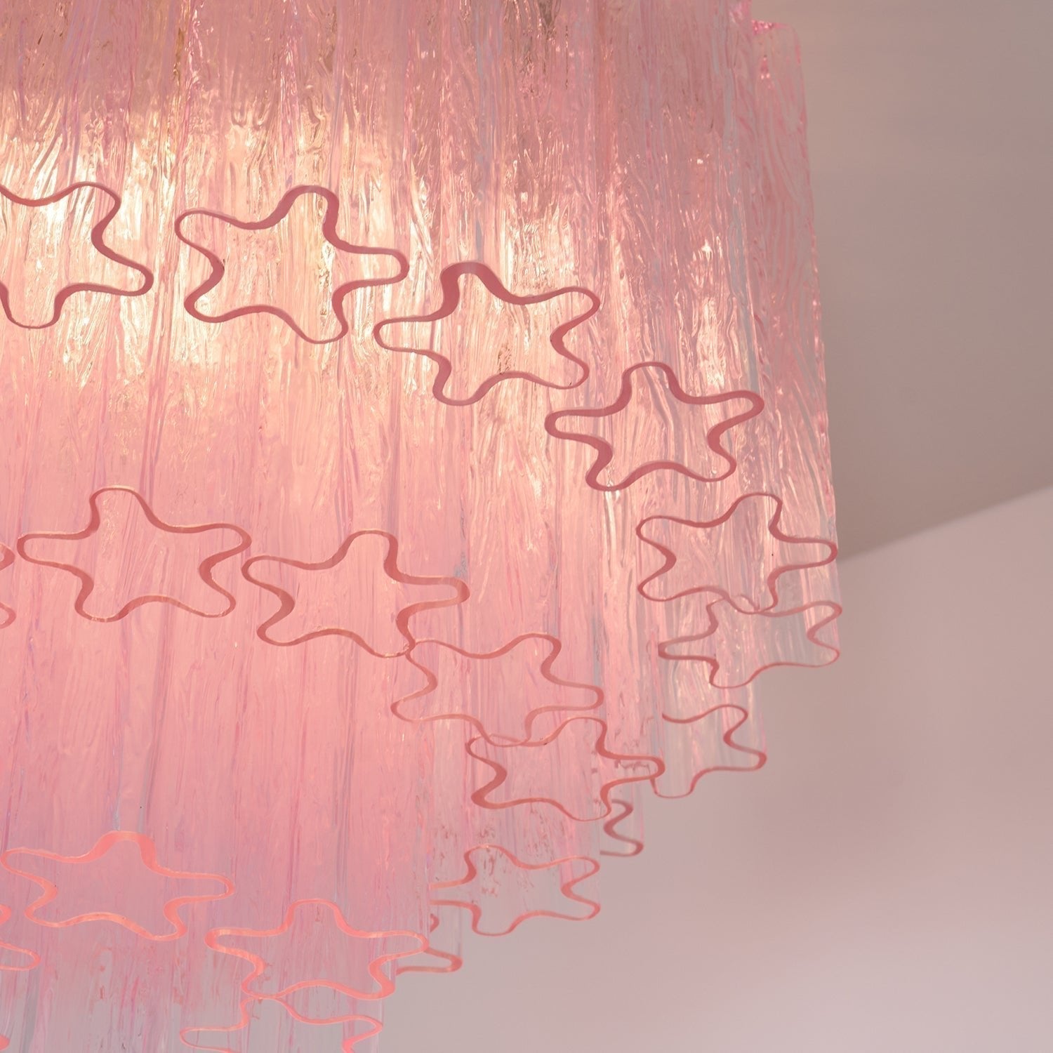 Aurora Ceiling Lamp Murano Pink Glass Vintage - Blowlighting