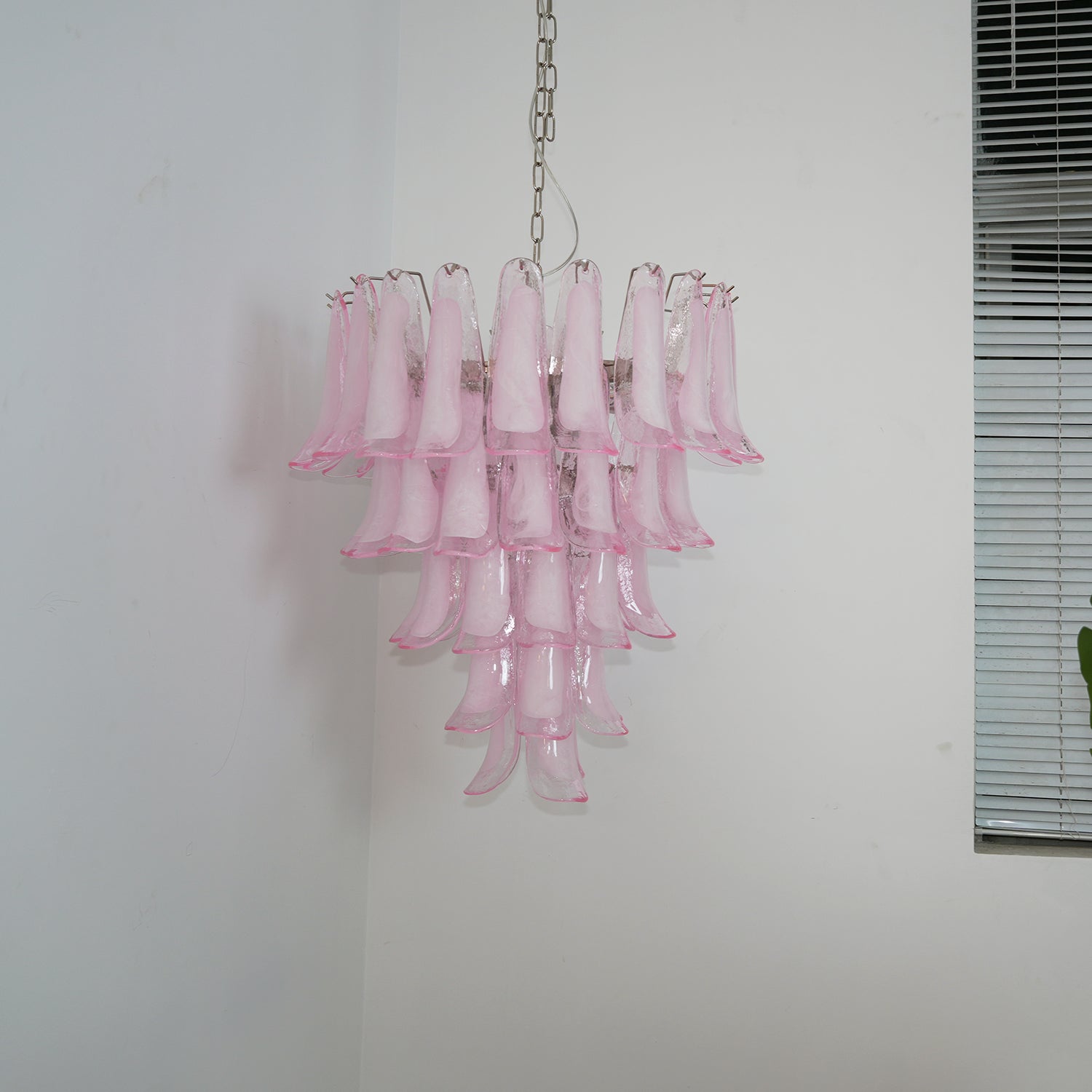 Aurora Chandelier Pink Murano Glass Petals Cascade - Neutralighting