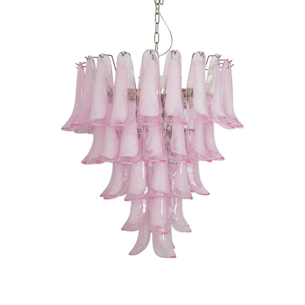Aurora Chandelier Pink Murano Glass Petals Cascade - Neutralighting