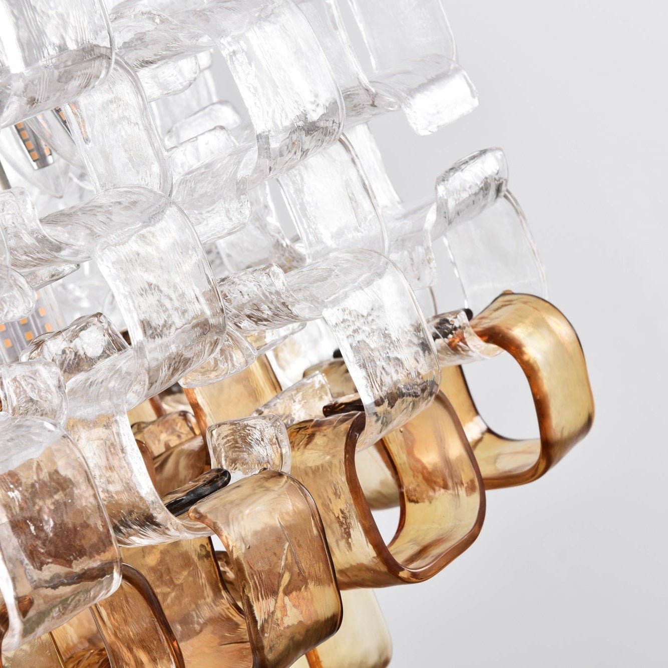 Aurora Chandelier Murano Glass Interlocking Geometric - Blowlighting