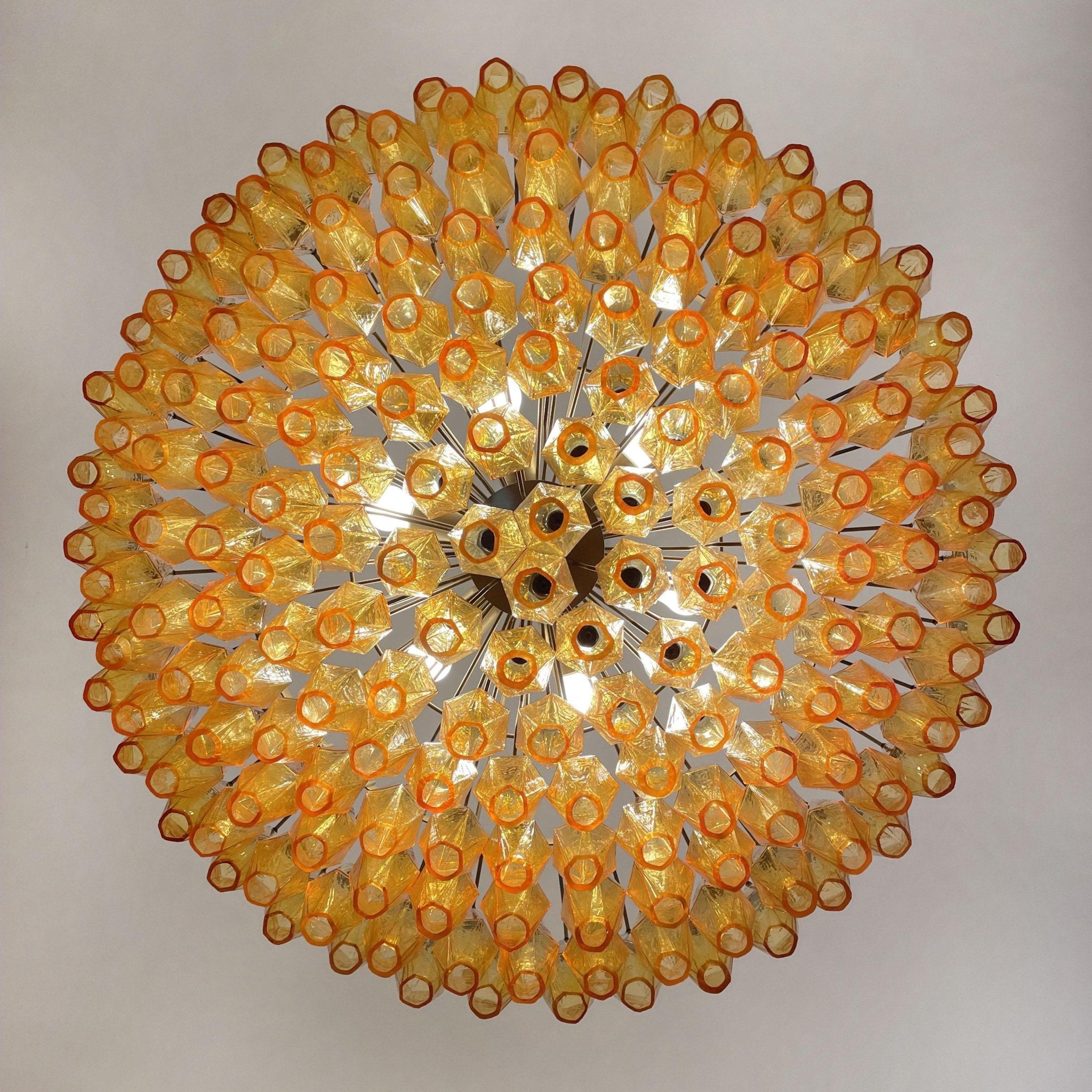 Murano Chandelier Amber Layered Oval - Blowlighting