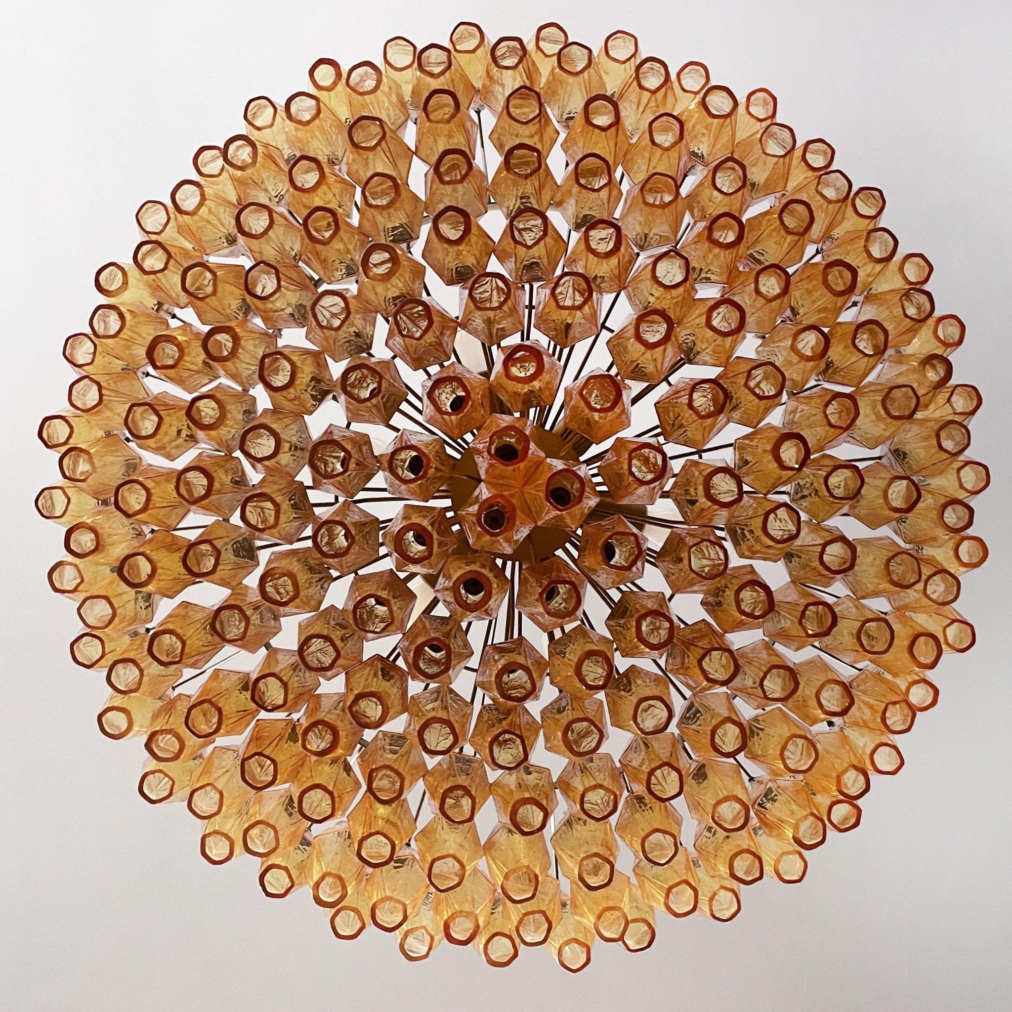Murano Chandelier Amber Layered Oval - Blowlighting