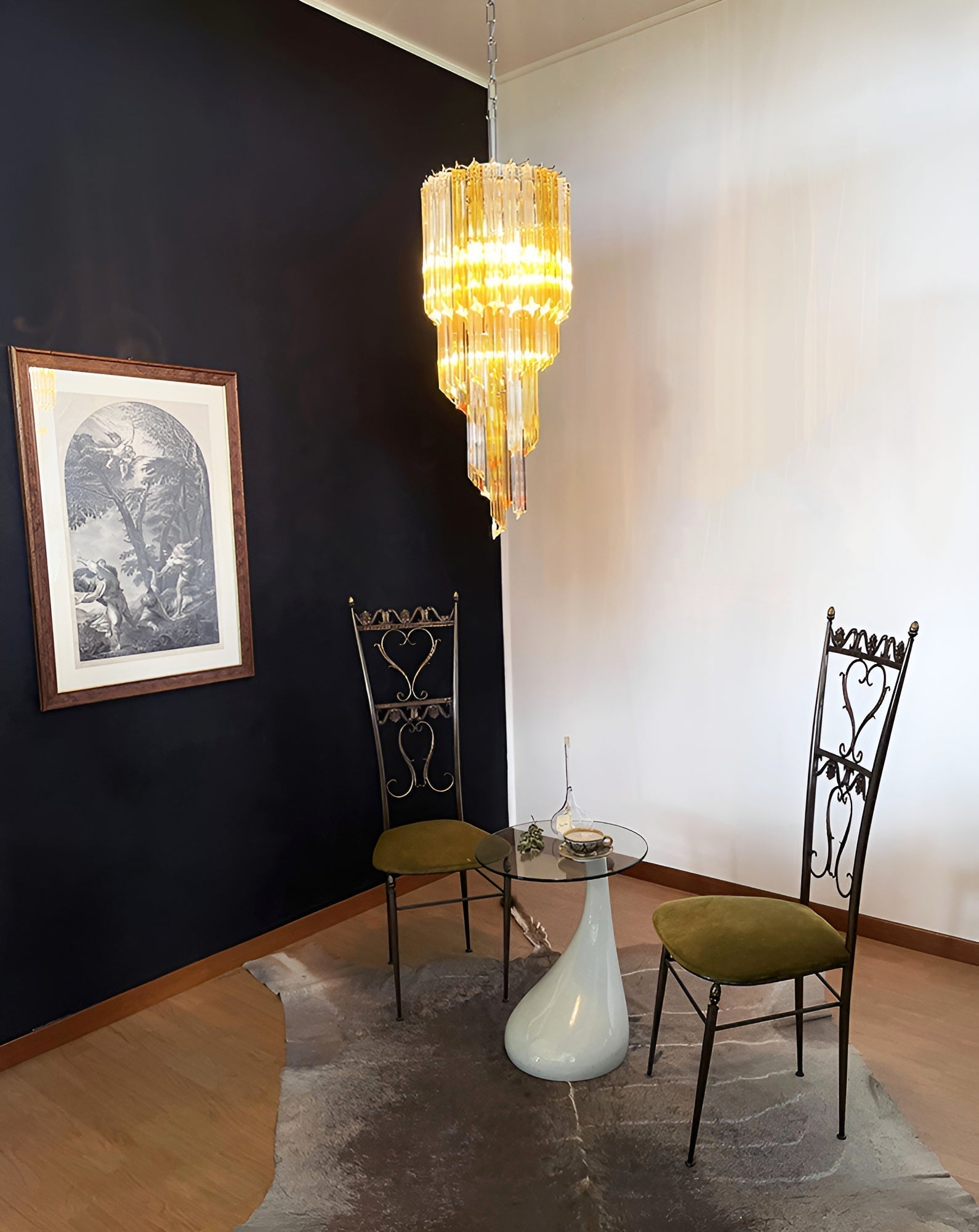 Aurora Chandelier Spiral Pink Prism Tiered - Neutralighting