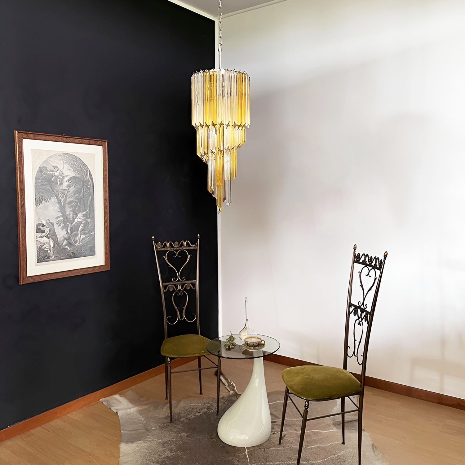 Aurora Chandelier Spiral Pink Prism Tiered - Neutralighting