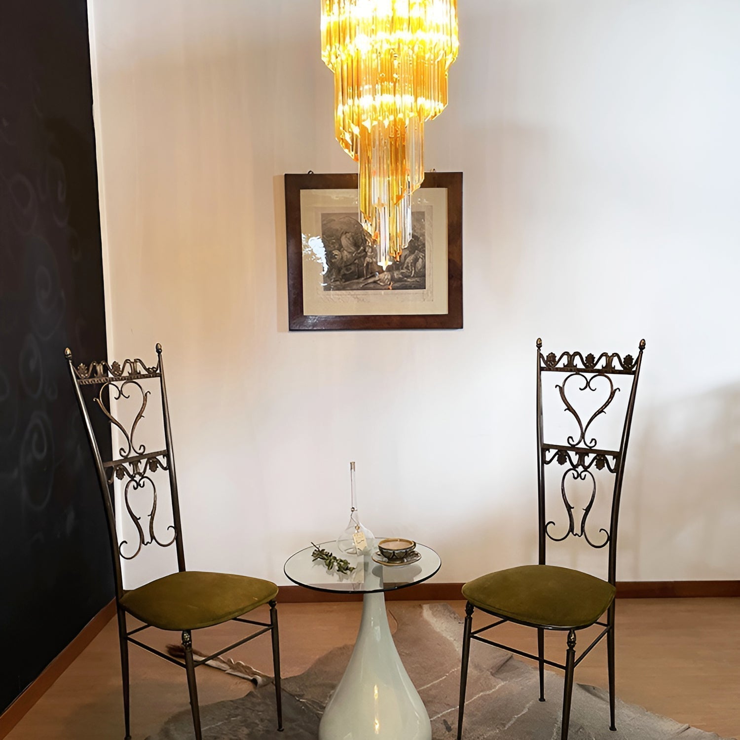 Aurora Chandelier Spiral Pink Prism Tiered - Neutralighting